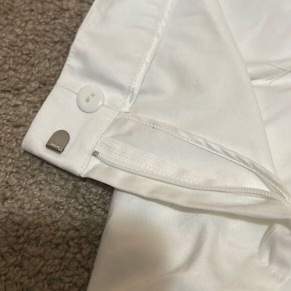 Lafayette 148 Women's 8 Straight Leg Slacks White Trouser Pant Coastal Preppy - Picture 5 of 9